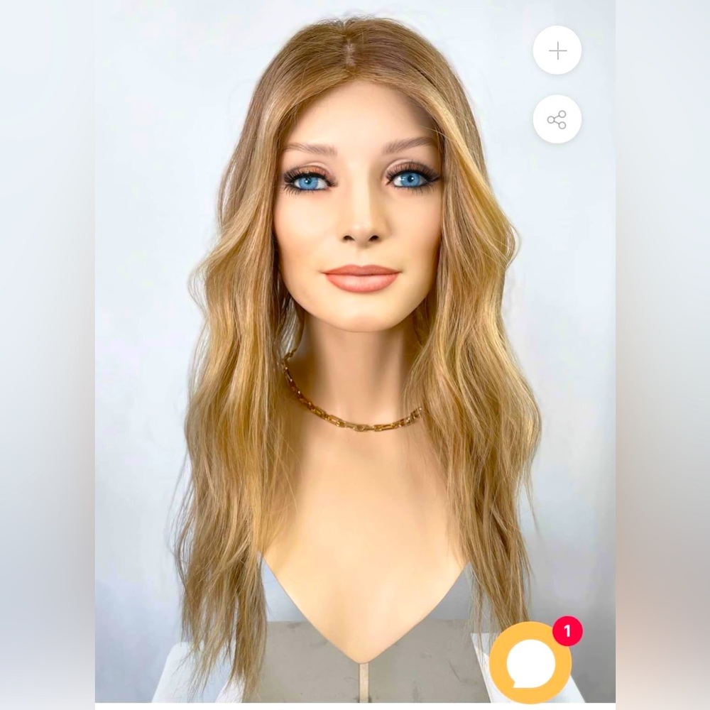 Long flowing soft blonde wig